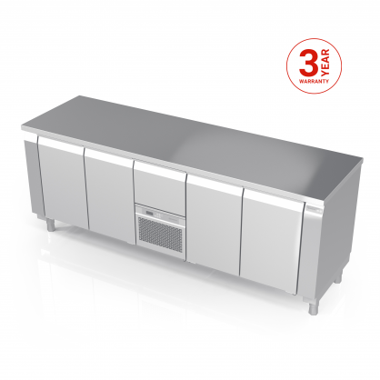 Table réfrigérée de 4 ½ sections à hauteur réglable